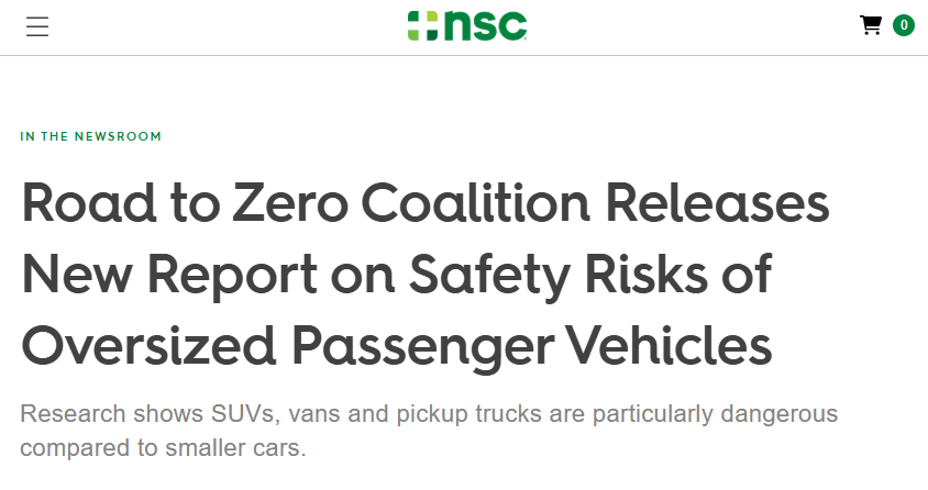 ~75% of vehicles being produced today are the most dangerous type for pedestrians.