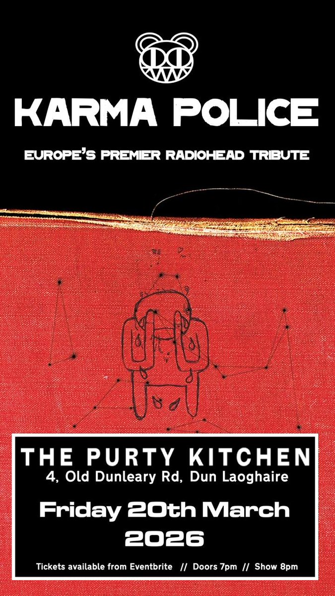 karmapolice115's tweet photo. Dun Laoghaire! We're back @thepurtykitchen on March 20th 🙌🚨🙌🚨 Come say hi ❤️ 

Tickets here - https://t.co/bl0i5qotj2 https://t.co/qI7oy5zIDX