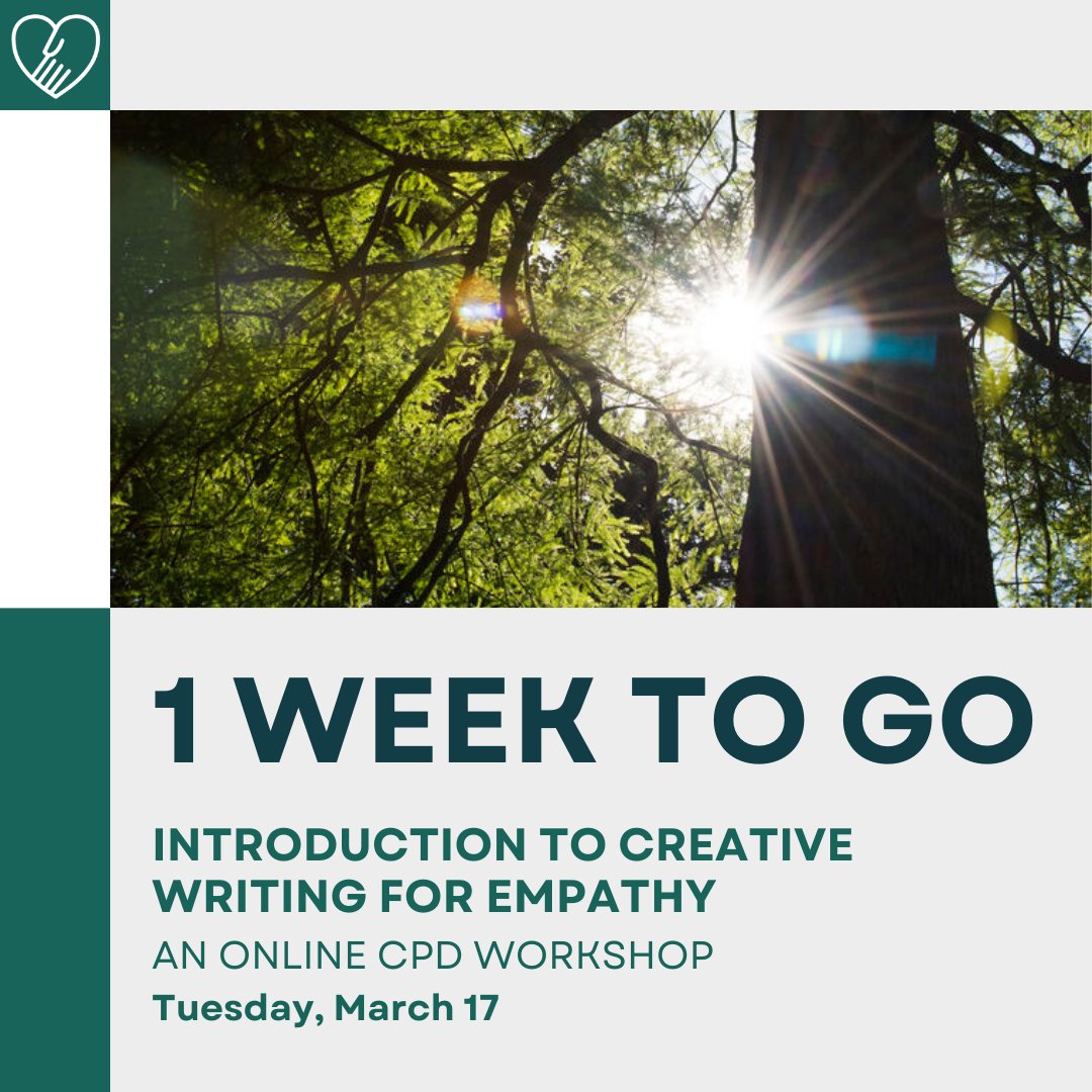 Empathy_Centre's tweet image. ❗️ 1 WEEK TO GO... for our online Introduction to Creative Writing for Empathy CPD workshop. Learn how #creativewriting can be used for developing #empathy in personal and professional contexts

📅 9.30am-12.30pm Tuesday, March 17

🔗 Learn more: shop.le.ac.uk/conferences-an…