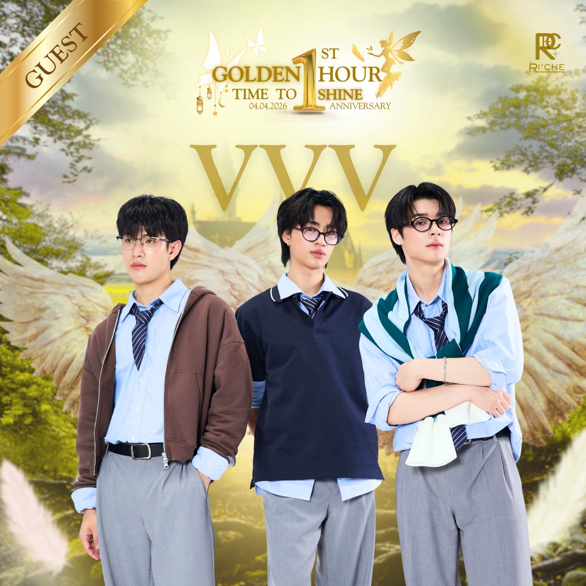 ถึงเวลากับการเฉลิมฉลองครั้งยิ่งใหญ่! 🎉 กับงาน RICHE 1st Anniversary  Golden Hour – Time to Shine  ร่วมเป็นส่วนหนึ่งของงานครบรอบ 1 ปี พร้อมเซอร์ไพรส์โชว์สุดพิเศษจาก VVV ที่จะมาส่งต่อความสนุกสนาน และเสียงเพลงให้ทุกคนได้ฟินไปพร้อมกัน … งานนี้พลาดไม่ได้จริง ๆ ✨ 
แล้วพบกันในวันที่