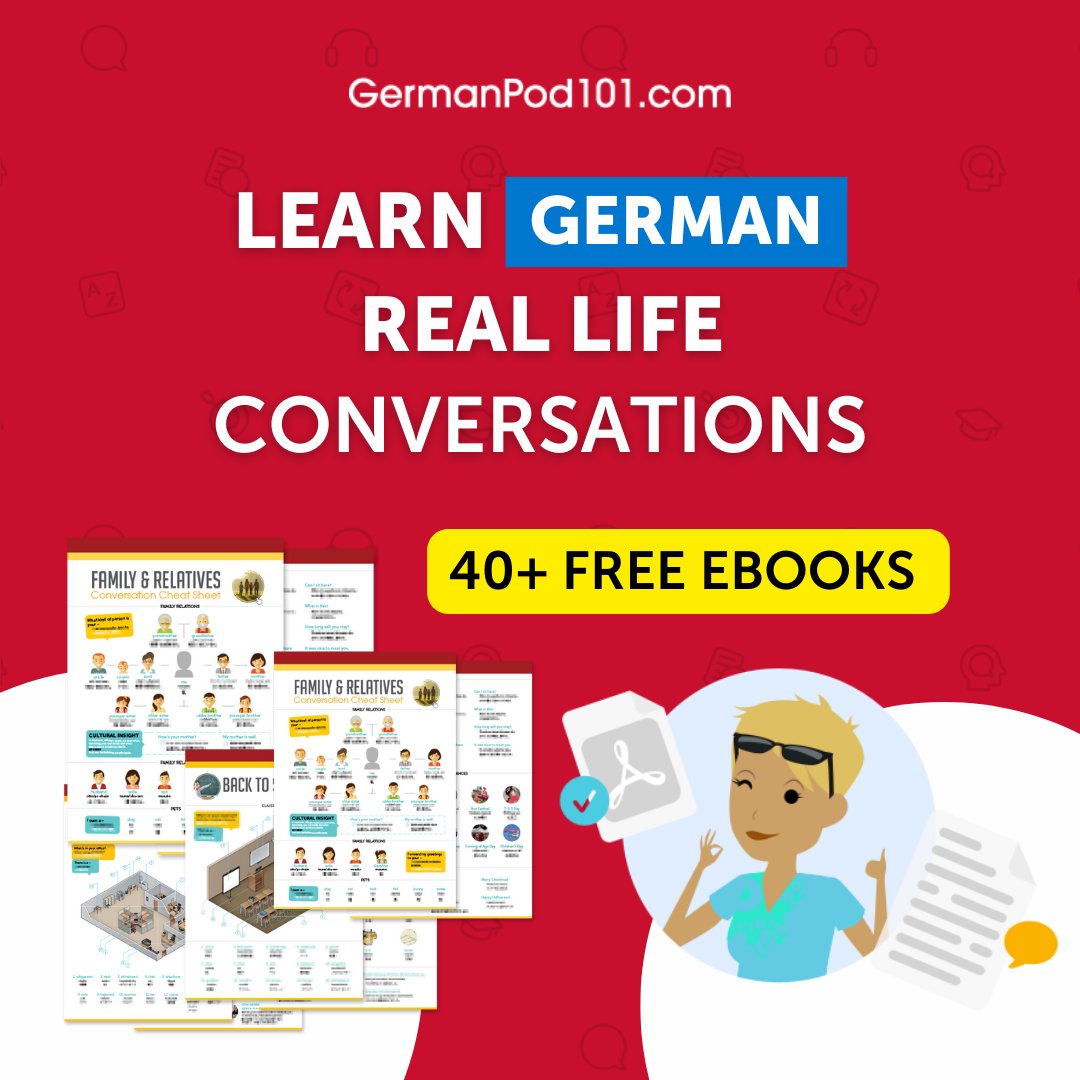 GermanPod101's tweet photo. Grab all your FREE German PDF lessons now: 📚😍
🔗 https://t.co/ogtfC1ZmgE 🔗
#GermanStudy #LearnGermanOnline #StudyMotivation https://t.co/27bnbV2OBH