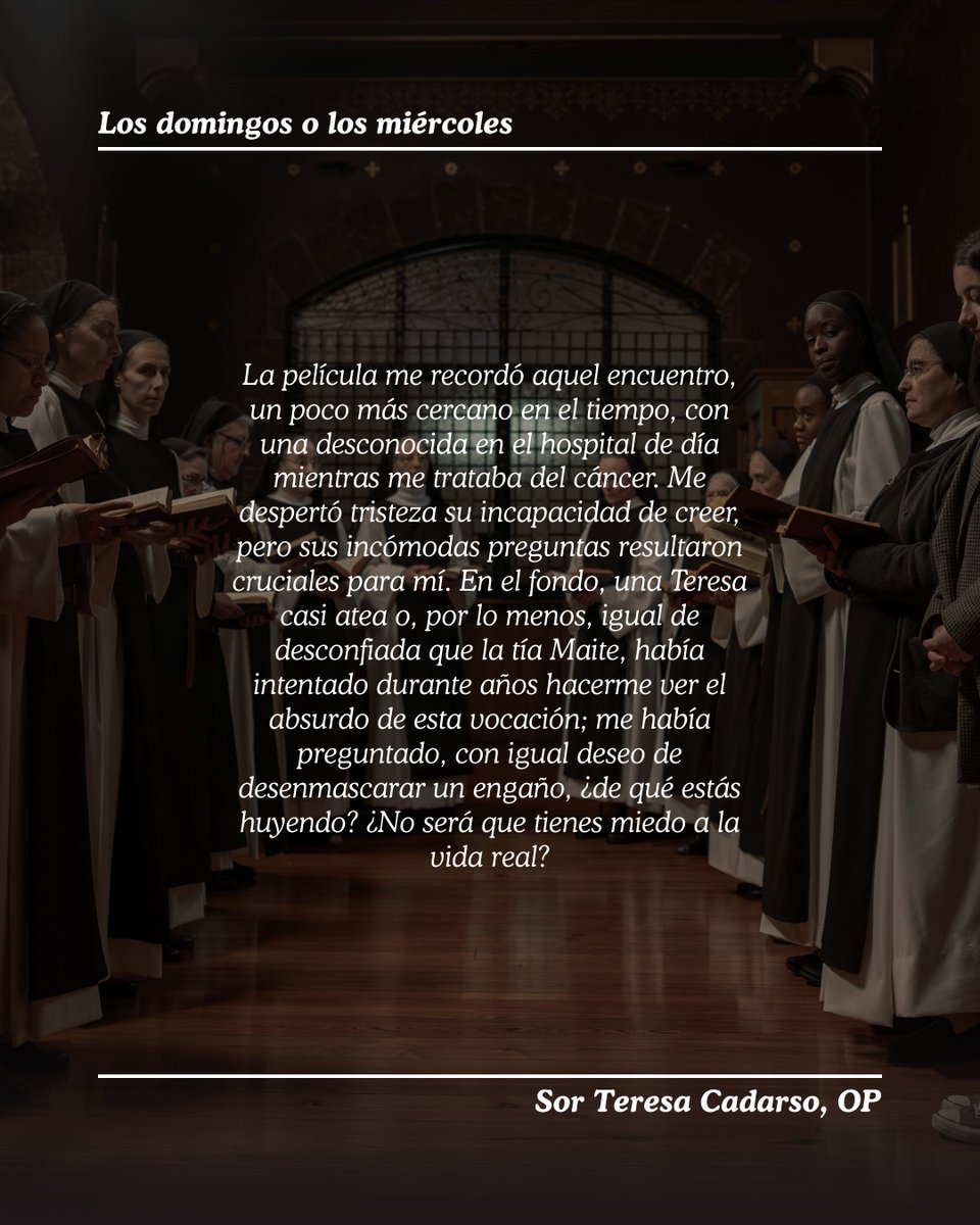 ¿Qué diría una autentica monja de la película Los Domingos? Sor Teresa Cadarso, dominica contemplativa en Caleruega, nos lo cuenta... <a href="/dominicos_es/">Dominicos</a> 
lallama.org/2026/03/10/los…