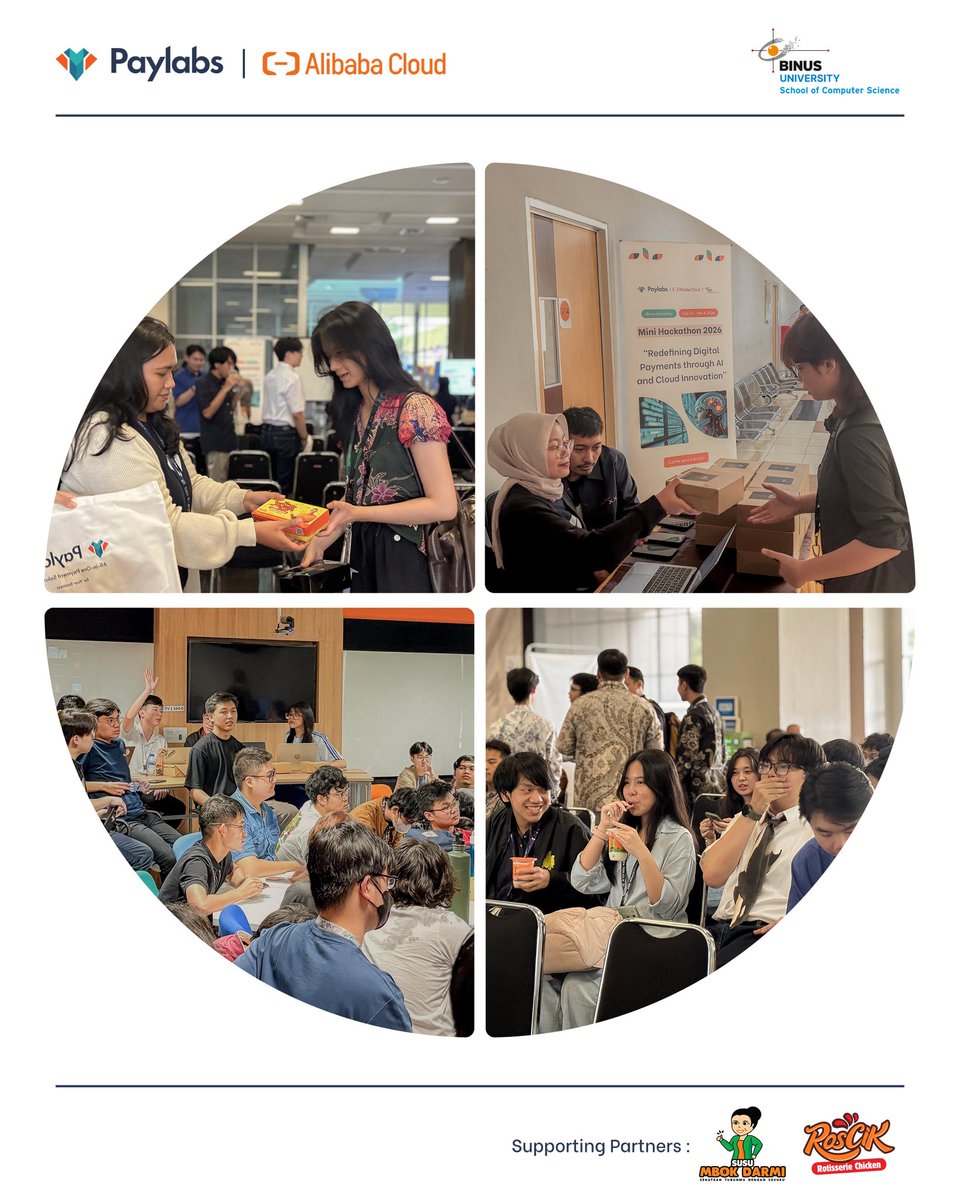 PaylabsID's tweet image. It's a wrap! 🎉 Terima kasih seluruh peserta Mini Hackathon 2026 bersama Paylabs, Alibaba Cloud Indonesia, &amp;amp; BINUS! 

Kalian udah tunjukin semangat inovasi yang luar biasa. Sampai bertemu lagi! 🚀

#Paylabs #PaymentGateway #AICloud