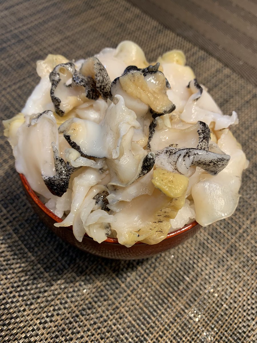 踊る貝鮮丼。ツブが笑ってます🤗