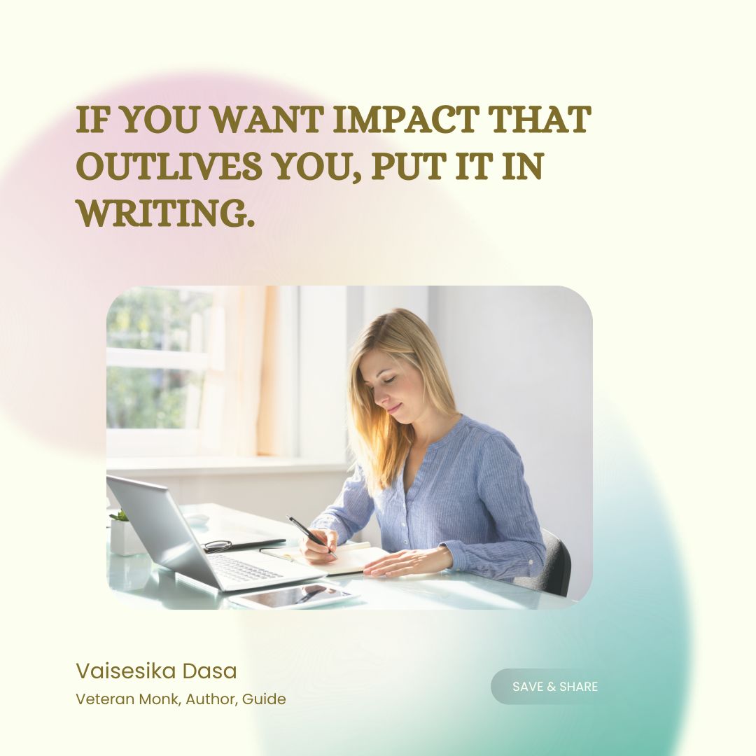 VaisesikaDasa's tweet image. Spoken words fade. But once an idea is written, packaged, and released—it travels with a life of its own.

If you want impact that outlives you, put it in writing.

#Books #Ideas #Impact #Influence #Legacy #VaisesikaDasa