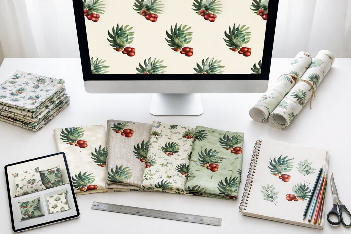 AlmanzartA69395's tweet image. Exploring botanical pattern design for textiles and interiors.
Available now on Spoonflower.

#SurfacePatternDesign #TextileDesign #PatternDesign #FabricDesign #WallpaperDesign #HomeDecor #InteriorDesign #Spoonflower #PatternDesigner #TextileArt