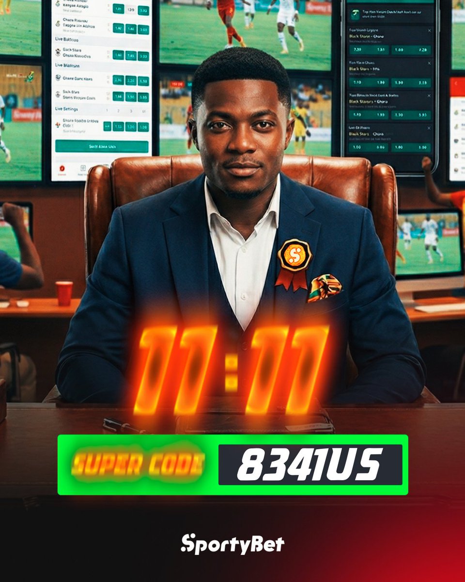 sportybetgh's tweet image. Your 11+ odds slip for today is ready. Load up the code and let us secure the bag! 💰✅

Super Code: 8341U5

#1111Odds #BookingCode #TheChairman #SportyBetGhana