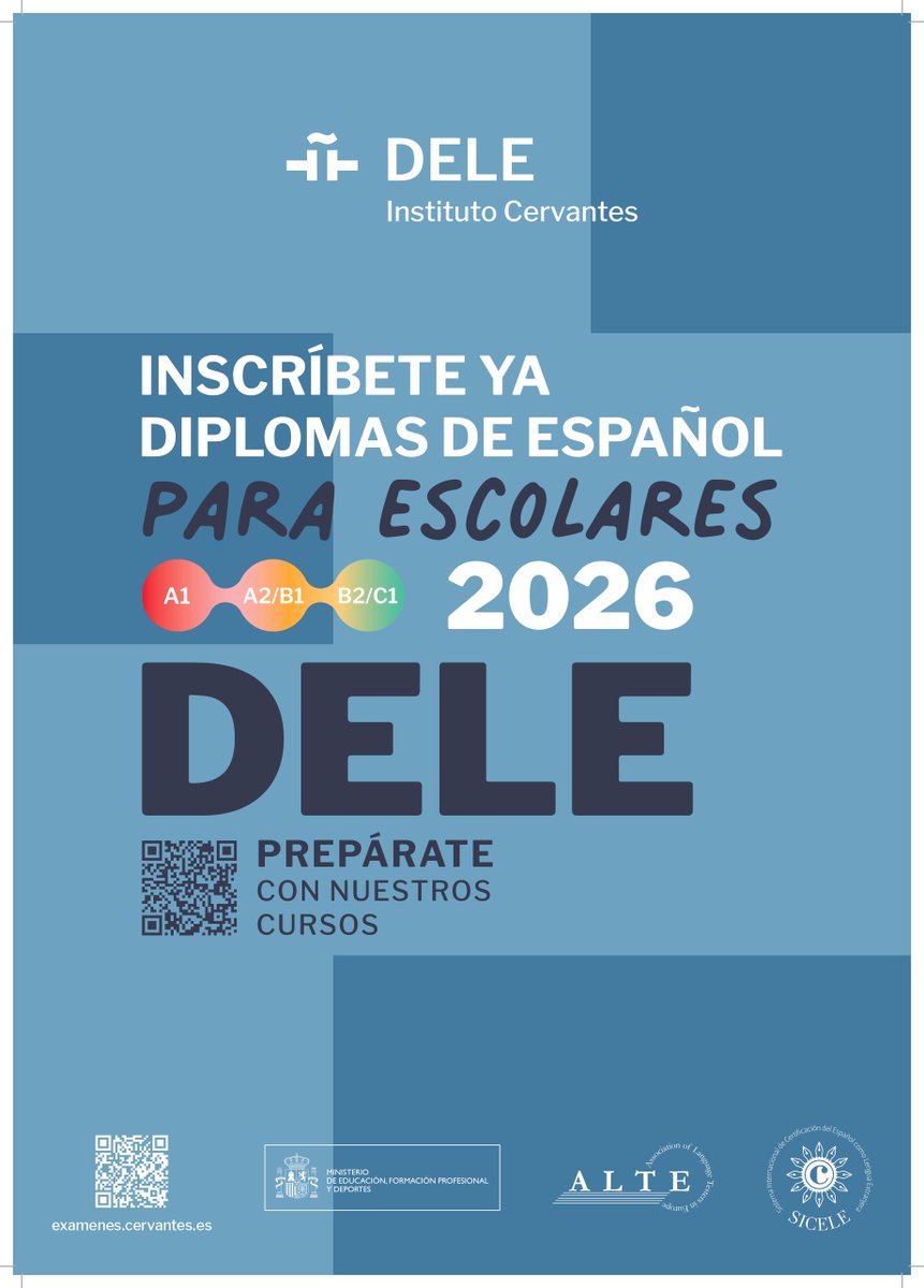 EmbEspMalabo's tweet photo. 📚💬 ¿Quieres certificar tu nivel de español?

Ya están abiertas las inscripciones para los #DELE Escolar 2026 del @InstCervantes.

🗓️ Convocatoria de mayo – inscripción hasta el 8 de abril en el @ccemalabo y @CCEBata

Más información👇 https://t.co/7EtqUTJ0AT