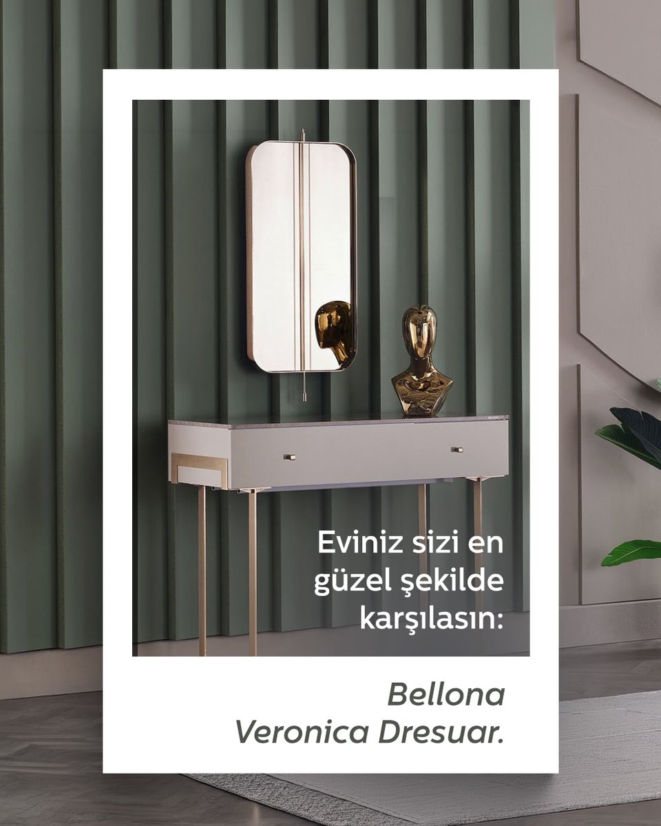 bellona's tweet image. Bellona Veronica Dresuar, taş gri desen uygulaması, gold renk metal aksesuarları ve modern tasarımını tamamlayan aynasıyla; evinize girdiğiniz an 
sizi tüm şıklığıyla karşılar.✨
#Bellona #veronica #dresuar