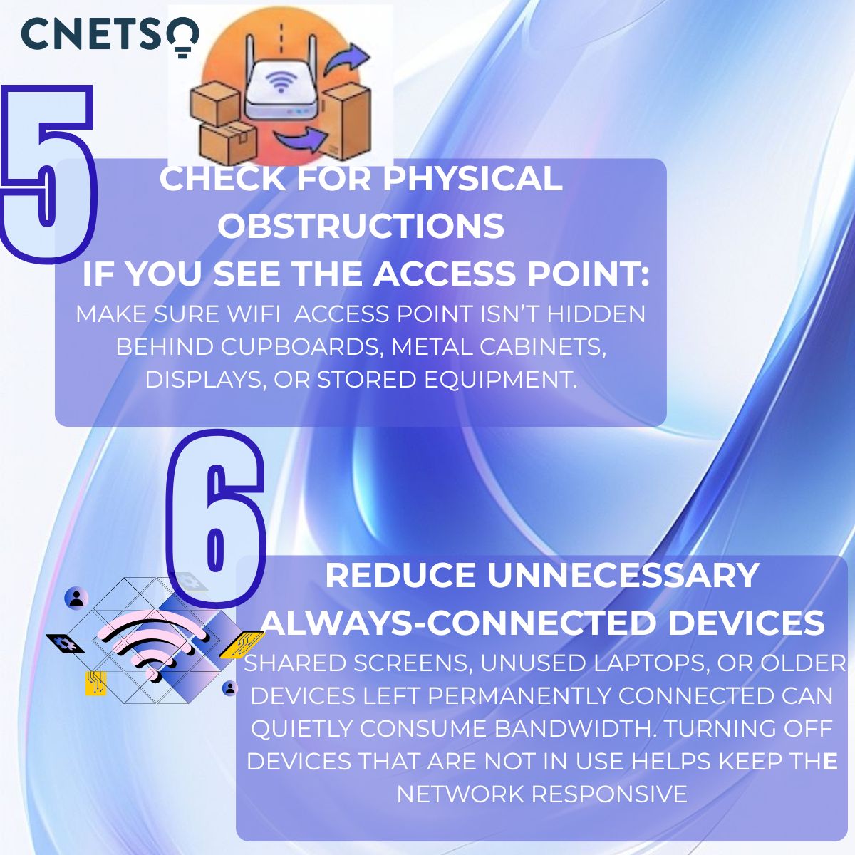 Cnetso's tweet photo. Slow staff-room #WiFi doesn’t always mean slow internet.
Often it’s device behaviour, meeting traffic, and network design.
A few small changes can make a big difference.
Practical fixes schools can try today ↓

#EdTech #UKSchools #SchoolIT #EducationTechnology #cnetso https://t.co/j6HGRr7eJy