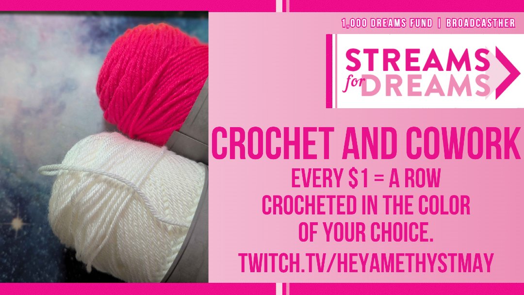 HeyAmethystMay's tweet photo. See you in a few hours! I will be leaving PT and headed home to stream, so I may be a minute or two behind. Hoping my 45 minutes in between is enough to not be behind. I am really excited to work on this scarf today!

#StreamforDreams https://t.co/ipruxugOu6