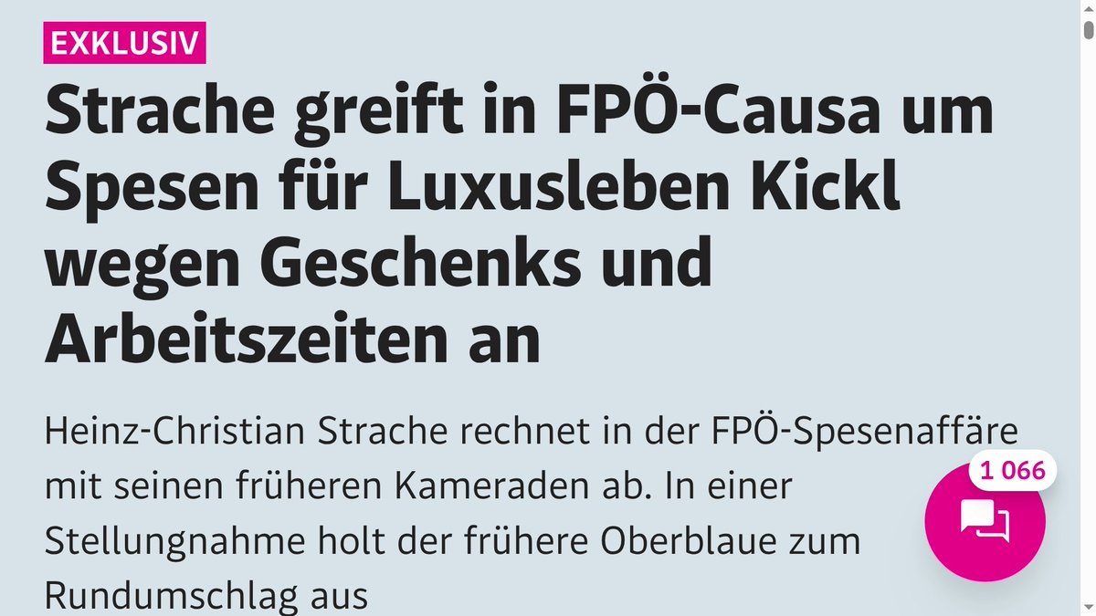 michael01130274's tweet photo. @Mentalschmied Berichten sie doch mal über was interessantes #Scharfmüller.
#HCStrache greift in ##FPÖ-Causa um Spesen für Luxusleben #Kickl wegen Geschenks und Arbeitszeiten ab
https://t.co/MyoSuseZrz https://t.co/0G6uySNeJI