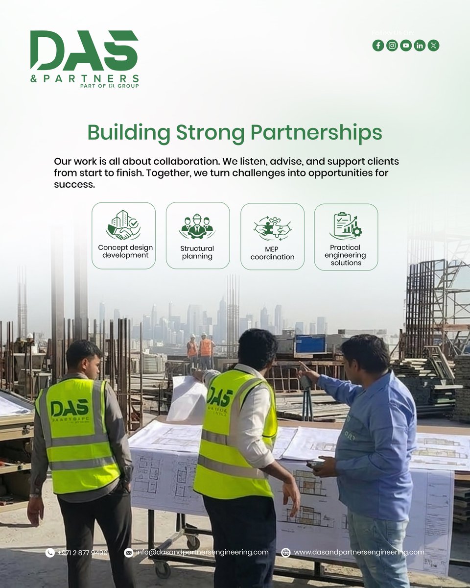 dasandpartners's tweet photo. ✅ Building Strong Partnerships #Confidence #SecurityFramework #TeamStrength #MovingForward #Commitment #NationFirst #StrategicLeadership #OnTimeDelivery #TimelyDelivery #ReliableService #ClientSatisfaction #UAEProjects #ProjectManagement #ConstructionExcellence https://t.co/yjD36Shxwn