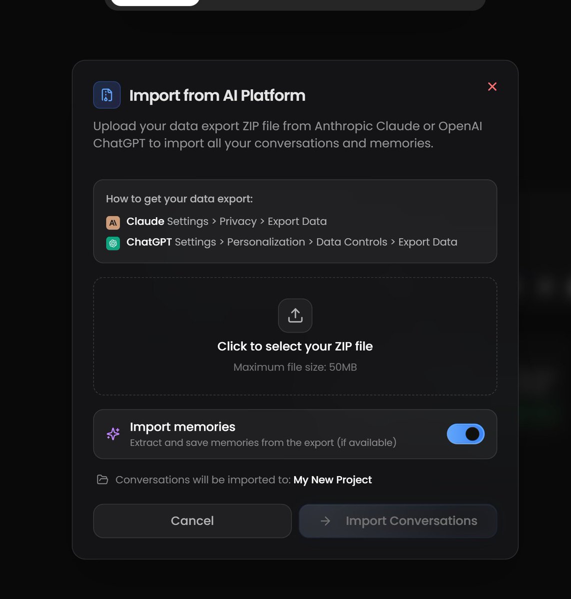 Stop starting from scratch every time you switch AI models.

You’ve spent months "training" ChatGPT or Claude on your style. Why lose that context when you move to a new project?

Kolbo.AI now lets you import your entire history from OpenAI and Anthropic in one