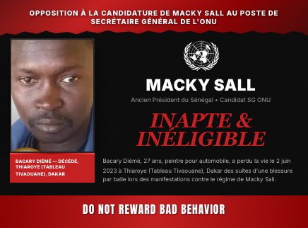 Découvrez pourquoi Macky Sall est inapte au poste de Secrétaire général de l'ONU. nonamacky.org #StopMackySall