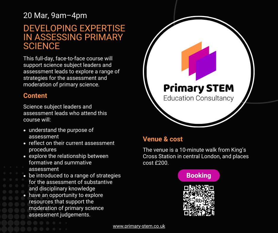 NaomiHiscock's tweet image. "Use assessment to support learning and responsive teaching" is one of the @EducEndowFoundn recommendations in Improving #PrimaryScience. Our assessment course on 20 Mar (9am-4pm)👇will support subject leaders and assessment leads to do this. For more rebrand.ly/frj8iyx