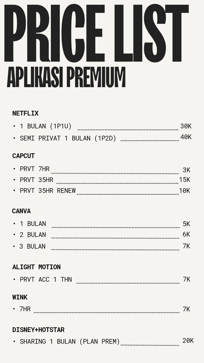 ashnnght's tweet photo. ꒰ ♡ ꒱ OPEN APP PREMIUM

spotify • netflix • canva • capcut
viu • iqiyi • vidio • dll

harga hemat ✦ proses cepat
check price list di pamflet ♡

dm untuk order! https://t.co/D0MPJSrLB8