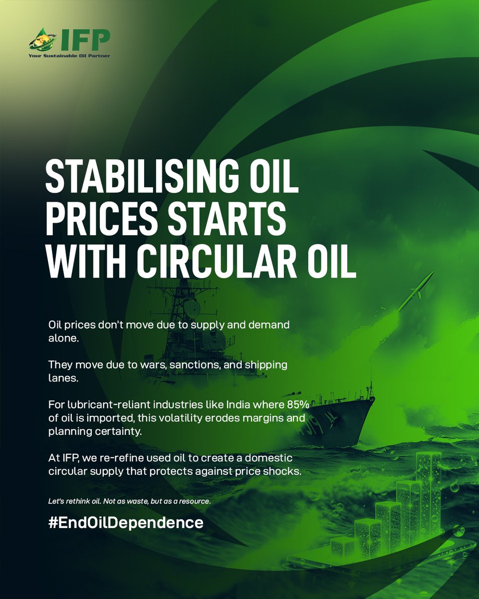 ifppetro's tweet photo. Used oil isn’t waste; It's a resource waiting to be reclaimed. By recycling and re-refining, we can reduce our dependence on imported oil and stabilize the energy supply.
#EnergySecurity  #Geopolitics  #EnergyIndependence  #RefiningIndustry  #Petrochemicals #OilAndGas https://t.co/nFRkELoN0A