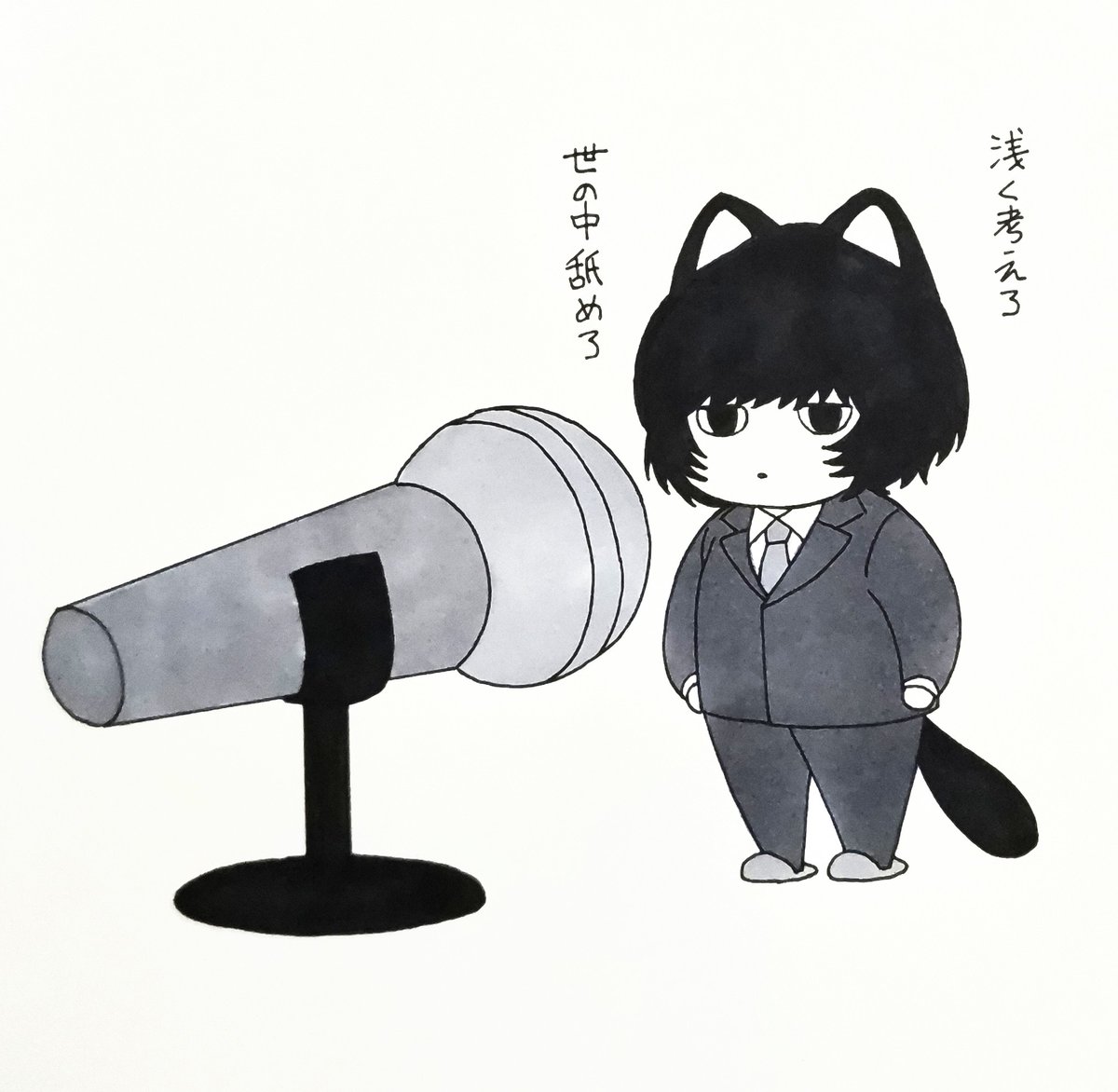 shinshi_21's tweet photo. 講演会の小さい猫財ﾂさん。 https://t.co/FqEJhrhIx6