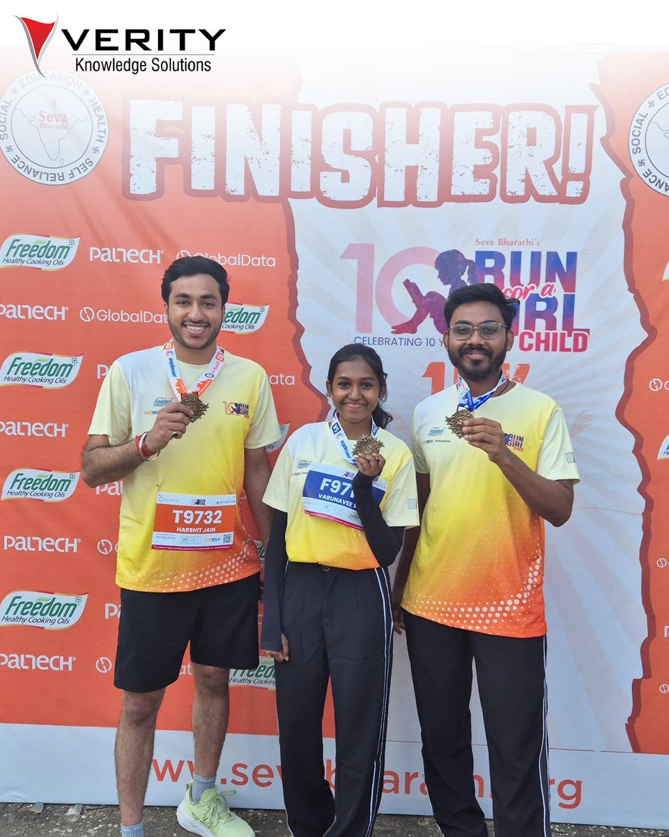 veritysolution's tweet image. Verity employees actively participated in the Run for a Girl Child – 10th Edition, organized by Seva Bharathi Telangana at Gachibowli Stadium, Hyderabad.

#RunForAGirlChild #GirlChildEmpowerment #LifeAtVerity #CSRInitiatives #VerityKnowledgeSolutions