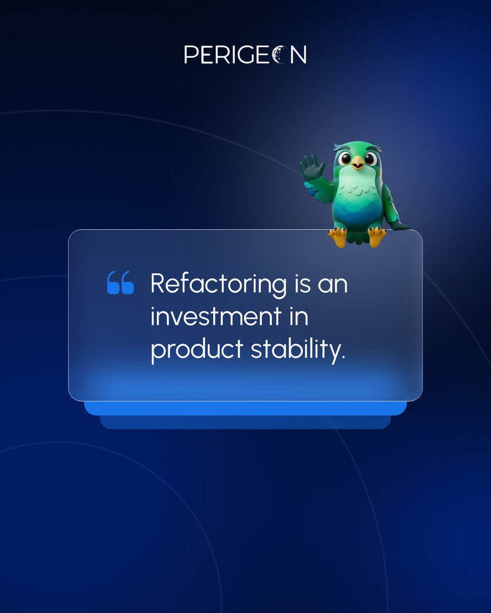 perigeon1's tweet image. #Perigeon #Refactoring #SoftwareDevelopment #CodeQuality #TechInnovation #SoftwareEngineering #CleanCode #ProductStability #DeveloperLife