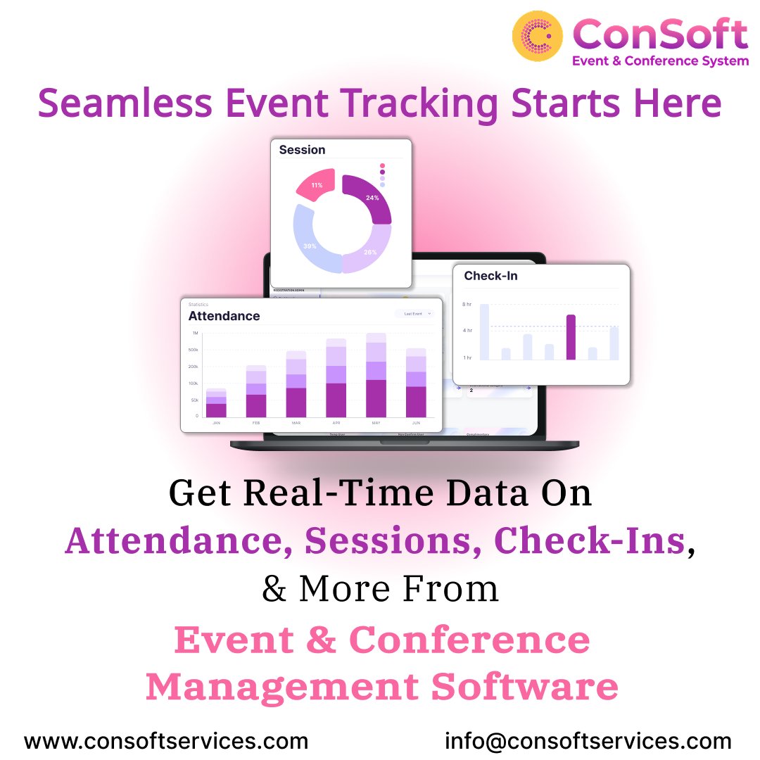 consoftservices's tweet photo. Attendance? Just a Click Away!

Wondering how many attendees made it today?
With Consoft’s Event &amp; Conference Management Software, get real-time updates on check-ins, session attendance, and overall event performance — anytime, anywhere

https://t.co/uXbJ9X3RHv

#Consoftservices https://t.co/3fbLr3hIDu