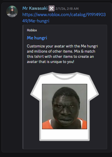 M0GENSTEN's tweet photo. I was banned twice for 7 days over T-shirt assets I created, including:
https://t.co/I4c1gpnIgy
and asset ID 9191548109.
These shirts do not violate the Roblox ToS yet both bans were still issued a ban https://t.co/C9YwW2BvHd