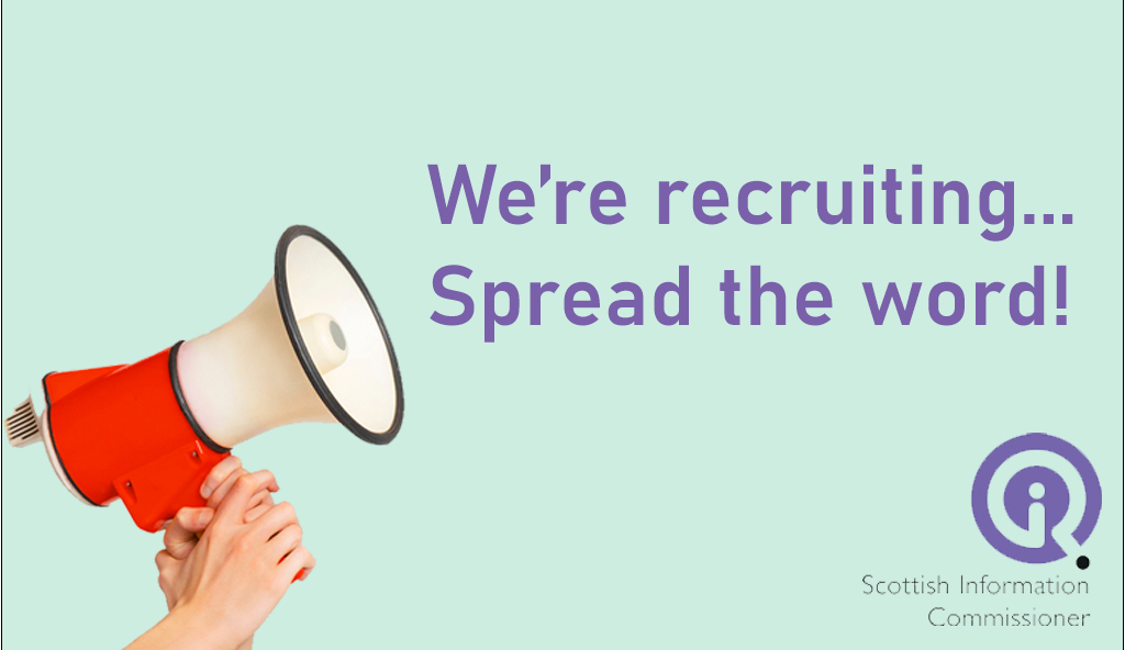 FOIScotland's tweet photo. We're recruiting! Could you help investigate the freedom of information (FOI) appeals received by the Commissioner? Closing date is noon on 27 March. More info on this fixed term position at https://t.co/OnHOMuiaPt https://t.co/N7rGP4aDYw