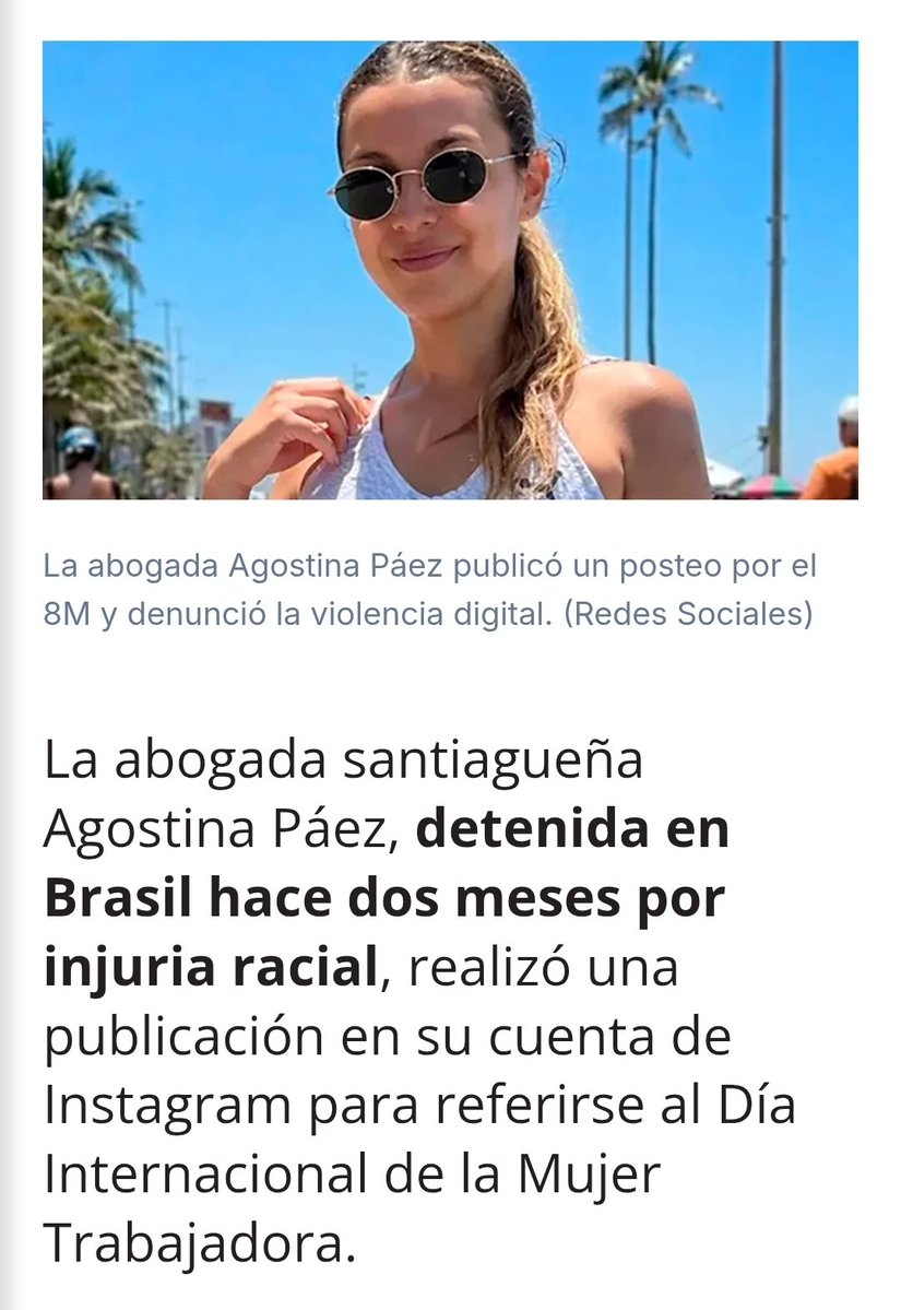 🚨URGENTE🚨
En Brasil la tienen clara, podes armar una batalla campal donde vale todo, incluido el riesgo de vida y solo recibirás una sanción, pero no se te ocurra hacer "un gesto" porque te meten preso al instante 🤷
🚨 Agostina Páez lleva dos meses detenida, hijos de puta 😡