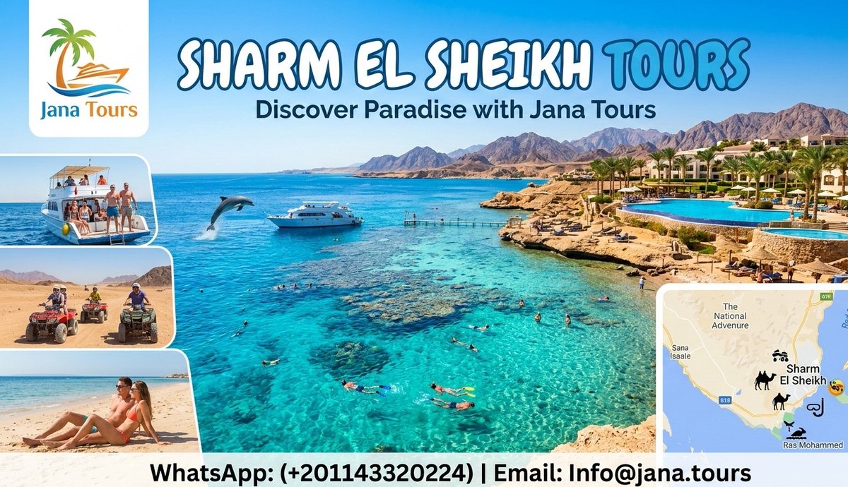 Crystal clear waters. Vibrant coral. Golden deserts. 🏜️🌊
Discover the best of Sharm El Sheikh with our exclusive tours. Snorkeling, quad biking, and more. Book now! 👇
[ bit.ly/3AwoiJT]#Sharm… #Travel #Egypt