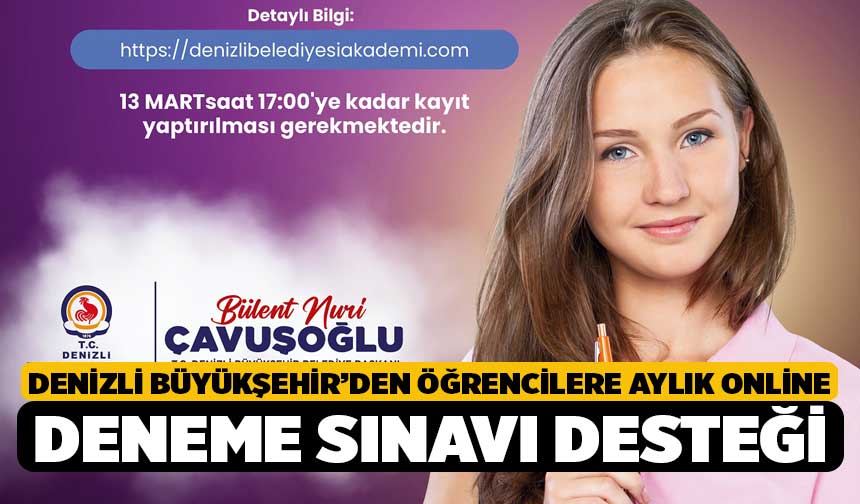 HaberDenizli's tweet photo. Denizli Büyükşehir’den Öğrencilere Aylık Online Deneme Sınavı Desteği https://t.co/T3OxmQveOp #denizli @tcdenizlibld #denemesinavi https://t.co/LdCd9VFG7T