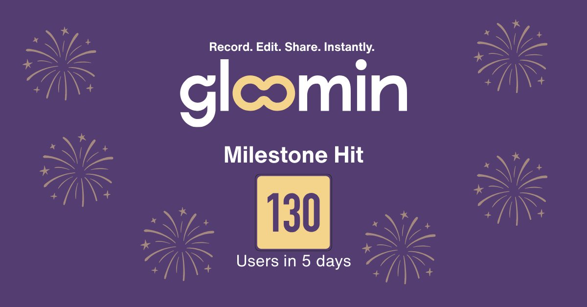 glooin_app's tweet photo. I went to sleep with 95 users on https://t.co/H5QyKzMce8
I woke up to 130. 🎉
We crossed 100 users milestone WHILE I WAS SLEEPING. 🔥

I don't have the words. Someone out there installed Gloomin at 2am.

Someone pressed record for the first time. ⚡
Someone told a colleague about it. 🗣️
Someone made their workday a little lighter because of it. 🙌

and didn't even know what it meant to us.

This is our first milestone. And it hits different when it sneaks up on you overnight.

Still early. Still building. But 100 is real. 130 is real. WE are real. 🚀🚀🚀