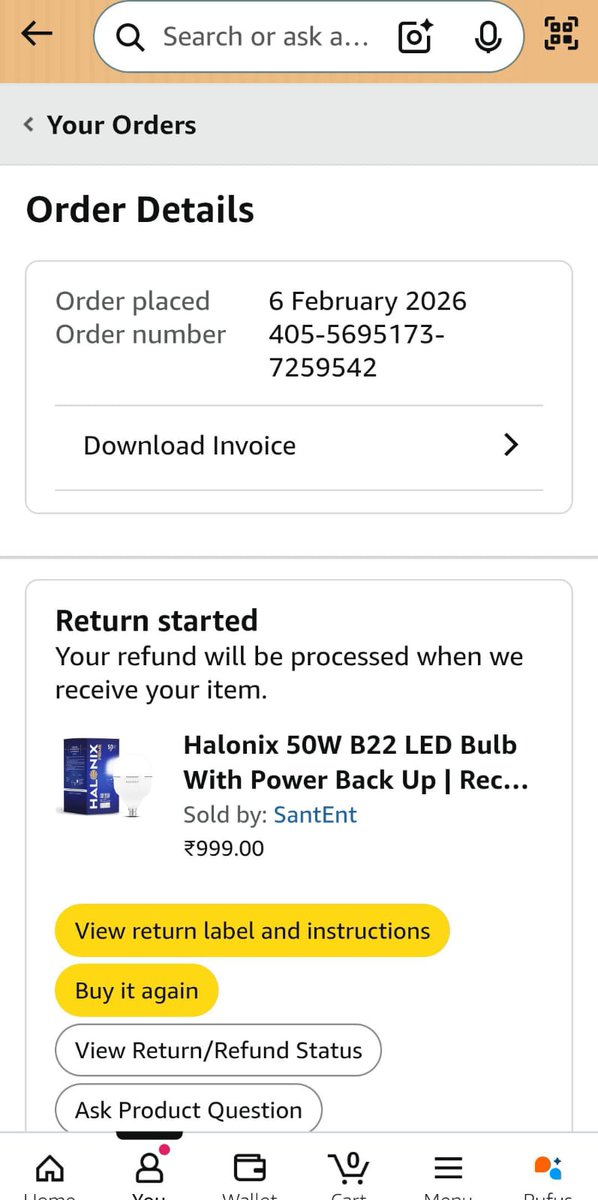 Shubham06136189's tweet photo. — I have the call recording as proof.

Despite this, Amazon is refusing to process my refund and is accusing me of lying. Neither my parcel is returned nor my refund is issued. https://t.co/THEAa9A6mU