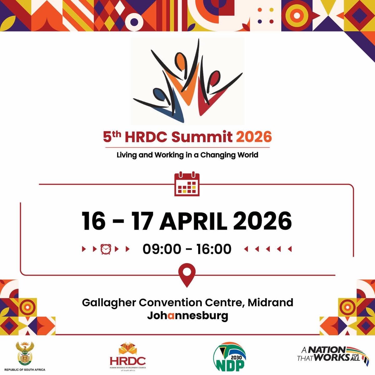 hrdcsa's tweet photo. The future of South Africa’s workforce starts with the right skills.
Join the conversation at the 5th HRDC Summit.
📅 16–17 April 2026
📍 Gallagher Convention Centre, Midrand

#HRDCSummit2026 #SkillsDevelopment https://t.co/HIH4AlusEf