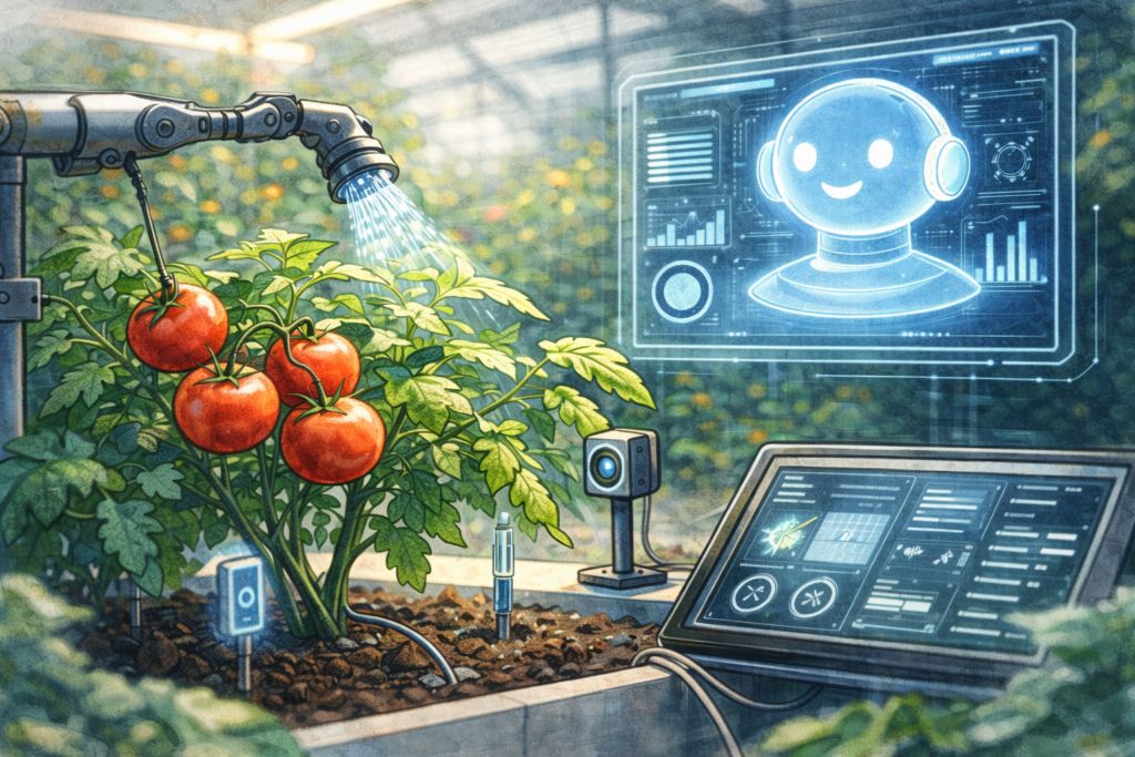 fadouce's tweet photo. L’ #IA Claude d’Anthropic fait pousser des tomates 🍅 ! 
De la graine a fruit, le système, gère l'eau, la lumière &amp; la température en temps réel, conçoit ses propres circuits 
https://t.co/FlSq8I9Oow https://t.co/2SOYKIpG0s