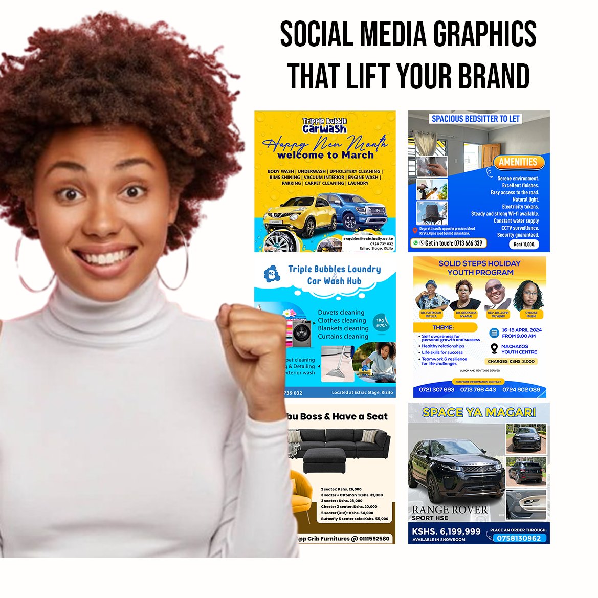 thetechstacity's tweet image. Weekly package: Kshs. 3,000
Monthly package: Kshs. 7,500

Comes with consistend brand guide, captions and CTAs.

Call/WhatsApp us for enquiries/booking: 0758 130 962

#Techstacity