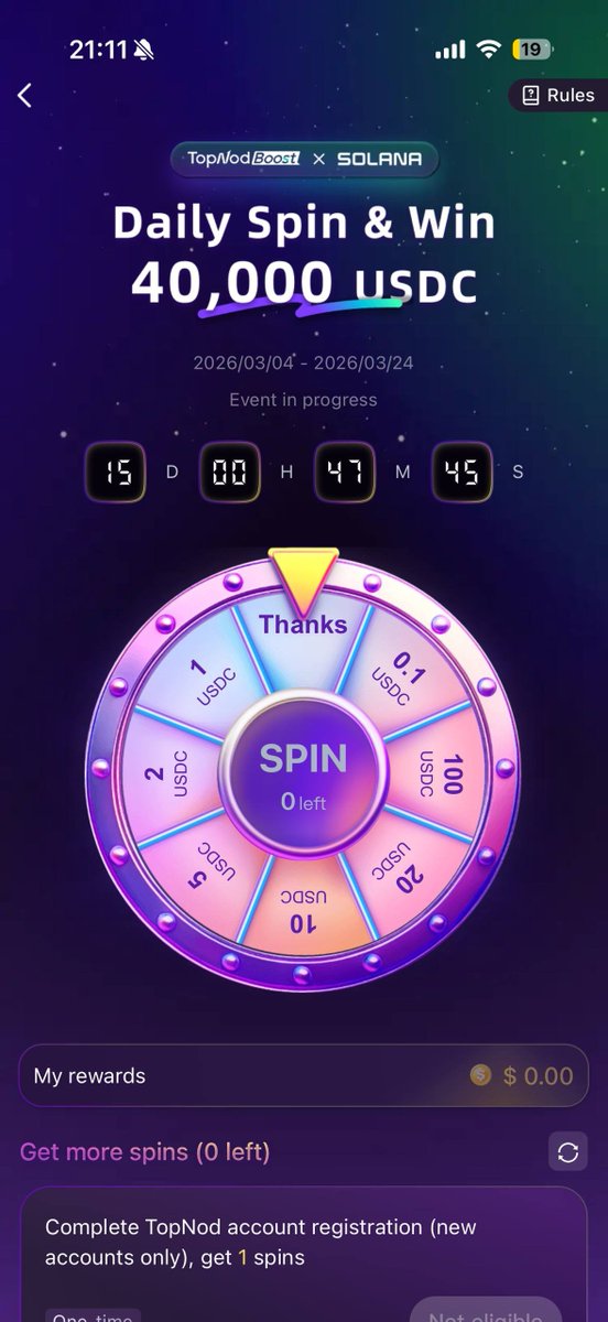 🤑Cày kèo này nhận $USDC về ví luôn anh em

Kèo Airdrop nhận $USDC ngay về ví: Quay Thưởng Pool 40,000 USDC Cùng <a href="/Top_nod/">TopNod</a> &amp; Solana 

- TopNod (Ví RWA thế hệ mới) đang collab với Solana cho anh em quay thưởng miễn phí. Trúng trực tiếp USDC về ví! 

Chi tiết👇
- Pool