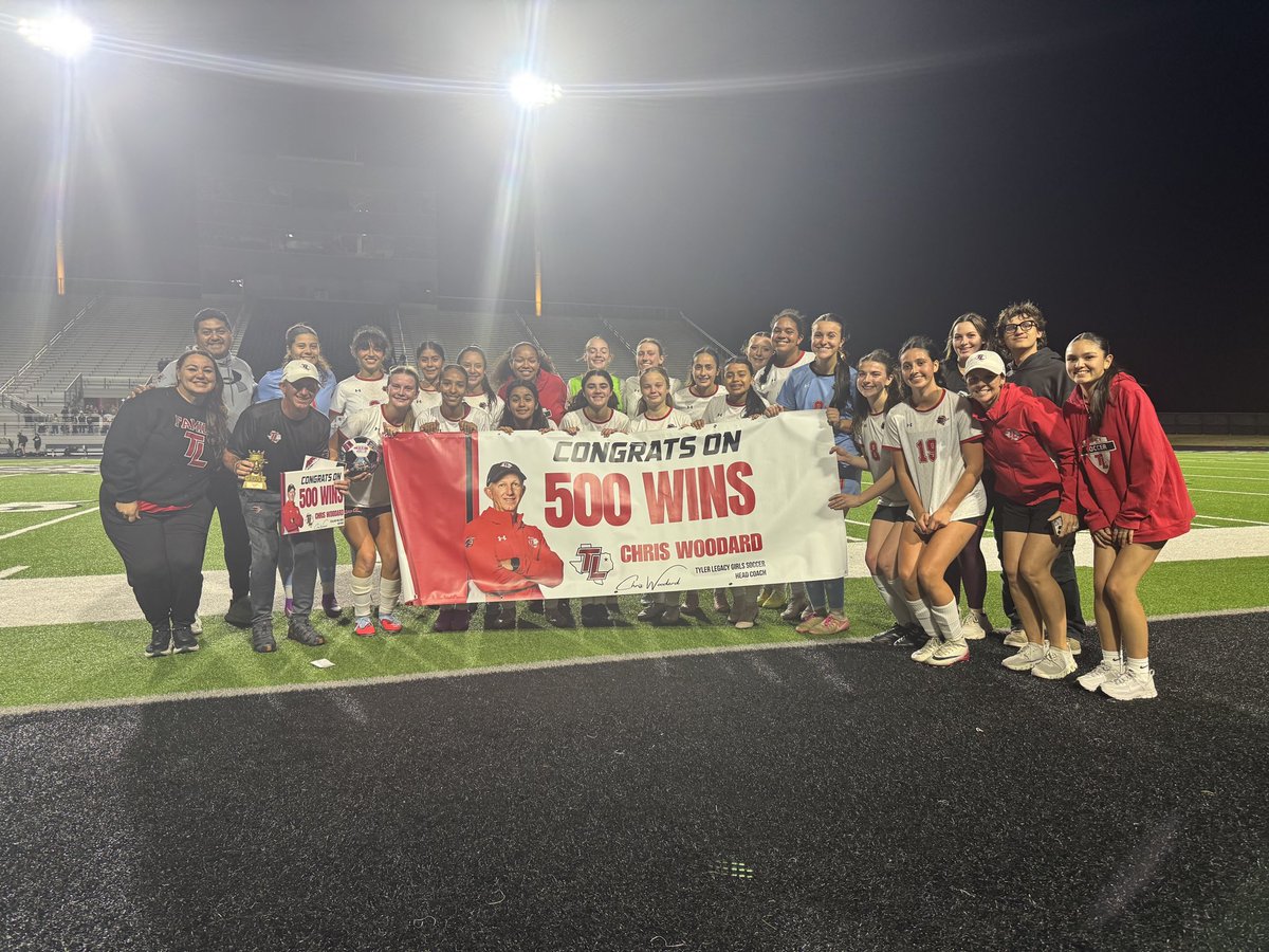 TLGirlsSoccer's tweet photo. Congratulations to Coach Woodard on reaching an incredible milestone - 500 career wins leading our soccer program!
From the very beginning, he has been the only head coach this program has ever had, building it from the ground up and shaping it into what it is today. His leadership has impacted hundreds of student-athletes and helped define our school's soccer tradition.
Thank you for your commitment, passion, and the legacy you continue to build. Here's to many more!
