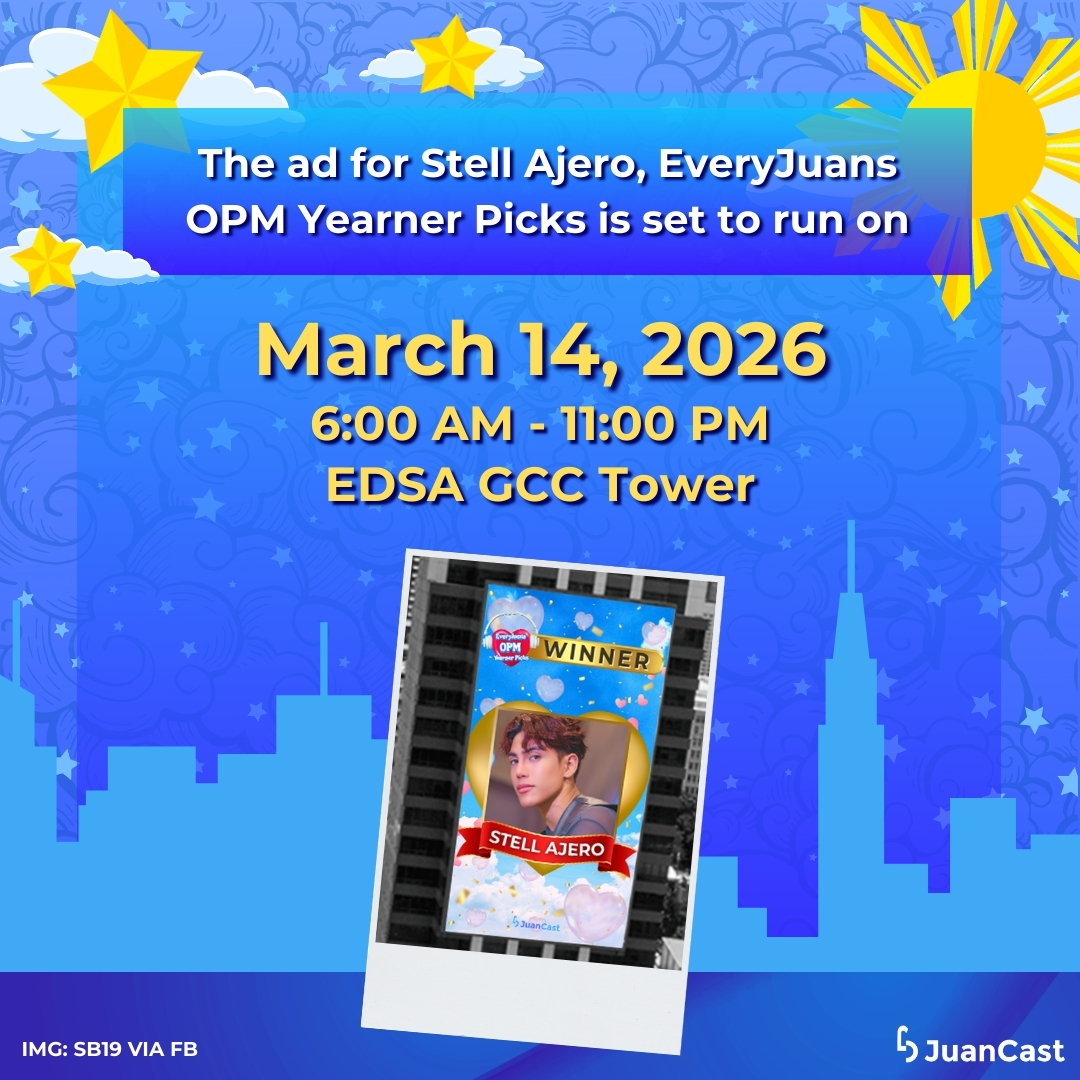 ATTENTION A’TIN! 📣

The ad for <a href="/stellajero_/">Stell Ajero</a> is set to light up EDSA GCC Tower on March 14, 2026, from 6:00 AM - 6:00 PM!

Let’s show our love 🩵 and support! Don’t forget to share your snaps and tag your fellow A’TIN!

#JuanCast #EveryJuansChoice #EveryJuansOPMYearnerPicks #SB19