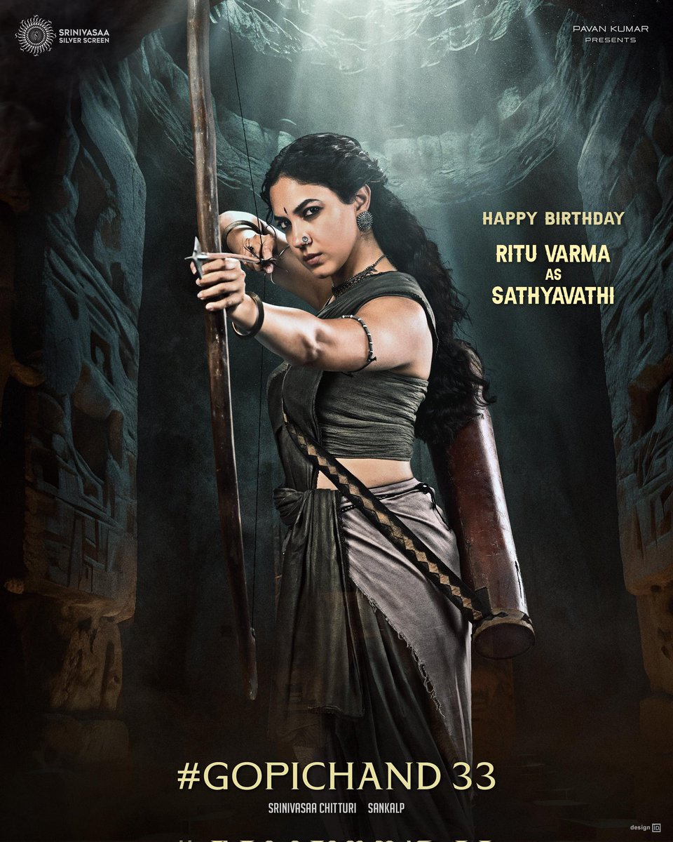 CinemaStar_'s tweet photo. Ritu Varma Birthday Special Poster From Team #GopiChand33..😍🔥
Ritu as Sathya Vathi...💥 🏹
#HBDRituVarma #RituVarma https://t.co/BnLAh0JQ4U