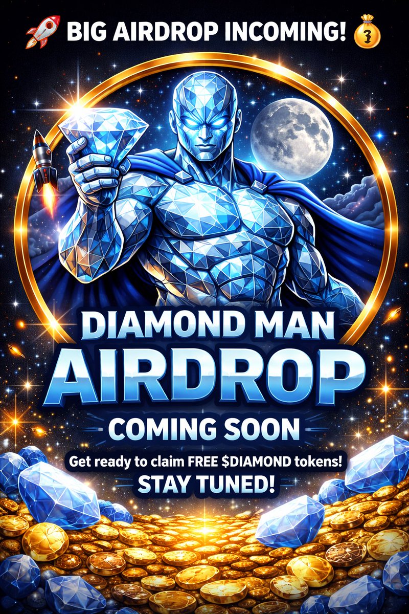 DiamondMan0104's tweet photo. 🚀 $DIAMONDMAN AIRDROP
COMING SOON 💎
Get ready to claim FREE tokens!
Stay tuned 🔥
#Airdrop #Crypto #Solana #DiamondMan https://t.co/k1bg3ssKxj