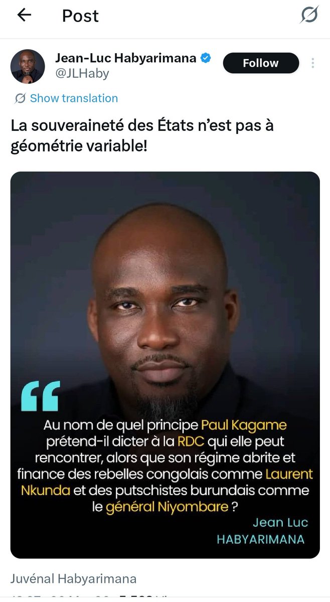 Olivier J.P. Nduhungirehe tweet media