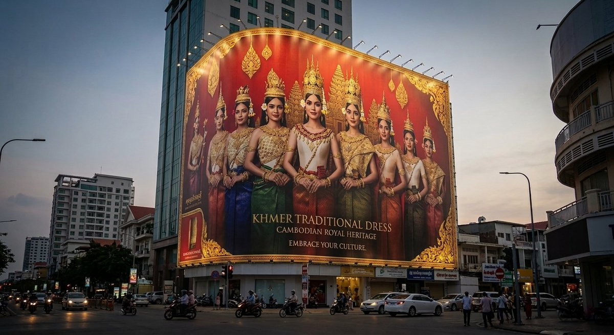 AhlimTalk's tweet photo. A symbol of Khmer pride and heritage shining in the center of Phnom Penh. Inspired by the beauty of Apsara Dance and the glory of Angkor Wat.🇰🇭 ✅

#KhmerApsara #KhmerCulture #CambodianCulture #KhmerTraditionalDress #AngkorWat #KhmerArt #KhmerIdentity #ProudKhmer #KhmerHeritage https://t.co/UlNg24eA6D