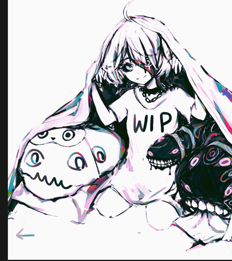 Merpperoni's tweet photo. Grim-chan & the "puppies" WIP
#Merpsketch https://t.co/N5TggC9LqK