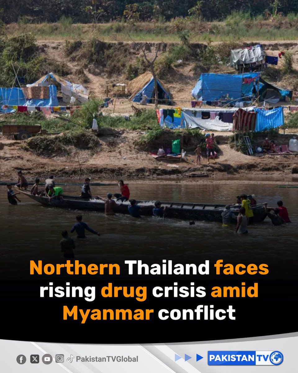 PakTVGlobal's tweet image. The ongoing civil war in Myanmar has fueled a surge in drug trafficking and use in northern Thailand, in the Golden Triangle region, with vulnerable communities, including around 300,000 members of the Lahu, bearing the brunt of the crisis.

#MyanmarCrisis #GoldenTriangle