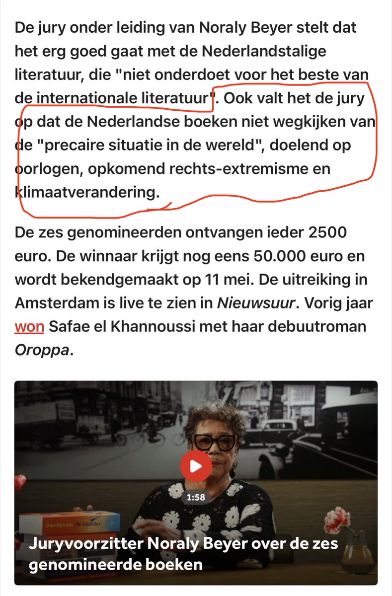 Mocht je een schrijver zijn die niet links is, ook al is het maar een heel klein beetje , dan kun je het wel schudden met die #Libris literaire prijs