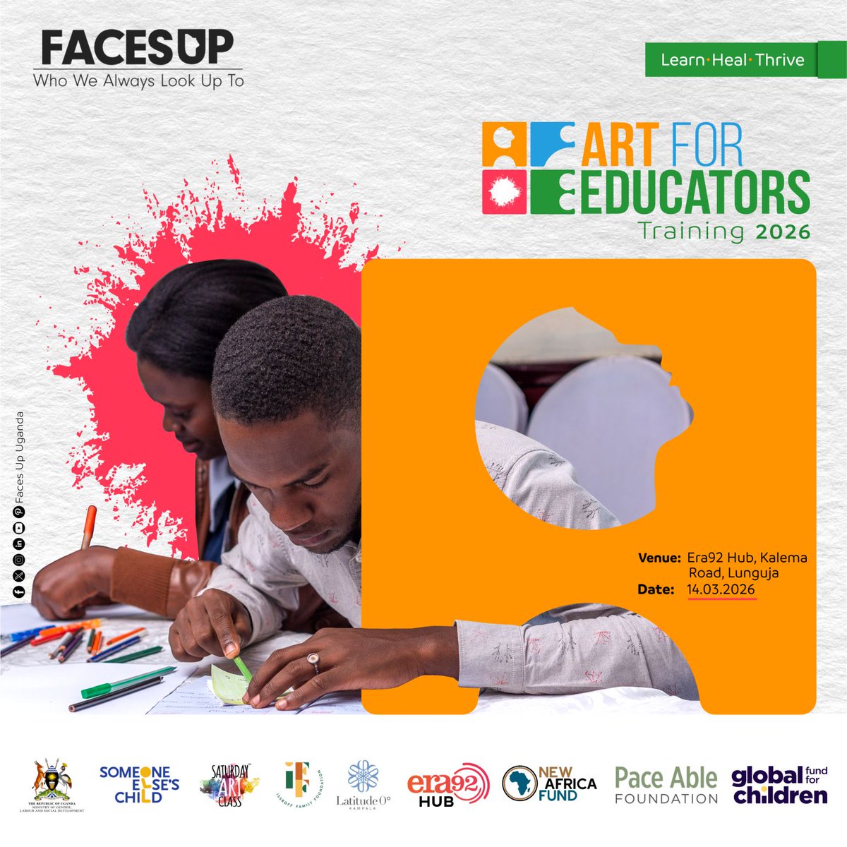 FacesUpUganda's tweet photo. #ICYMI, the #Art4Educators 2026 Is Here, this weekend @Era92Media ! 😄
Bigger. Deeper. More Transformative.
#facesup https://t.co/q6h0NyUEnc