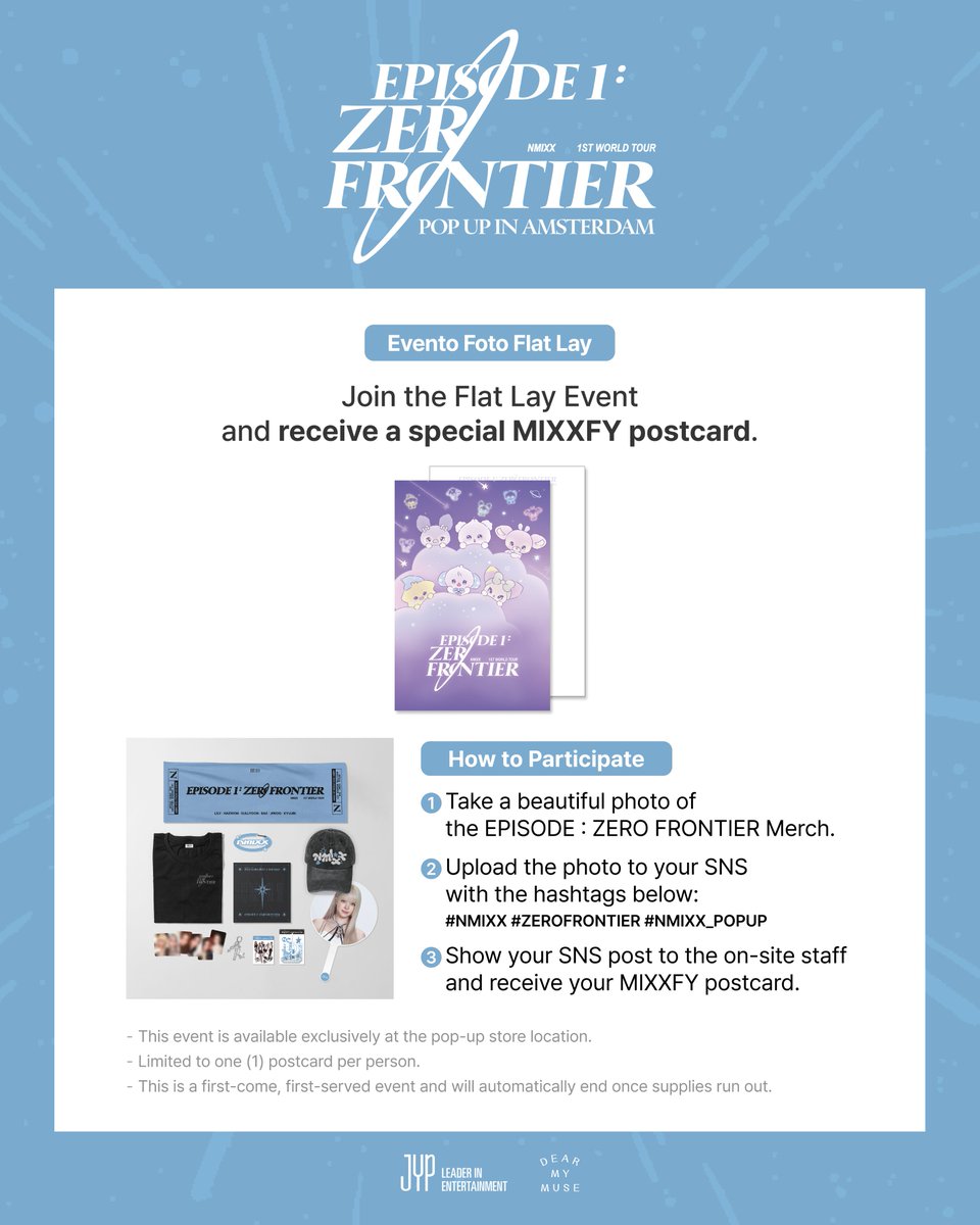 nmixx_wt_popup's tweet photo. NMIXX EPISODE 1 : ZERO FRONTIER POP-UP IN AMSTERDAM

📢 EVENT

🗓️2026.03.18(WED) ~ 2026.03.22(SUN)
⏰11:00 AM – 6:00 PM (CET) (extended hours until 8:00 PM on Thursday, March 19)
📍Fashion for Good building, Rokin 102, 1012 KZ Amsterdam

#NMIXX #ZEROFRONTIER #NMIXX_POPUP #엔믹스팝업 
#NMIXX_POPUP_IN_AMSTERDAM