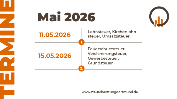 DanielSteinborn's tweet photo. Steuertermine im Blick

Im Mai stehen für viele Unternehmen wieder wichtige Steuerzahlungen an. Dazu zählen insbesondere die Umsatzsteuer, die Lohnsteuer sowie die Sozialversicherungsbeiträge.
👉 Wer Fristen einhält, vermeidet Säumniszuschläge und unnötigen Stress. https://t.co/LAigKMBpvC