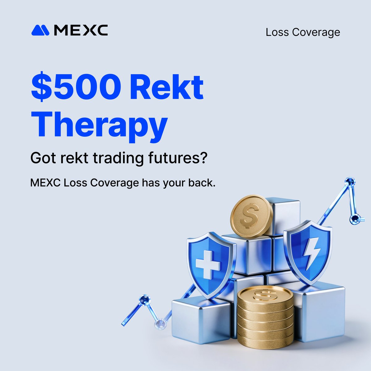 MEXC's tweet photo. 💔 $500 REKT THERAPY GIVEAWAY

Got rekt trading futures?  Share your liquidation moment and get a chance to win from $500. 

1️⃣ Follow @MEXC_Official
2️⃣ Share a screenshot of your rekt moment since Mar 9 + UID 

👇 Explore MEXC Loss Coverage: at least we've got you covered.